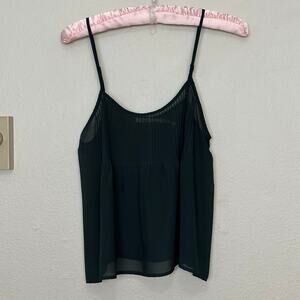 Kimchi Blue S Urban Outfitters Dark Green Sheer Babydoll Chiffon Tank Top